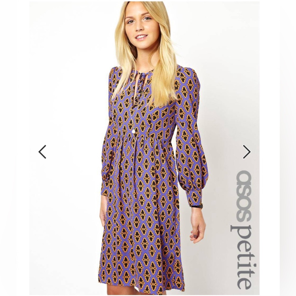 ASOS Petite MIDI Dress in Geo Print (size: S/4)